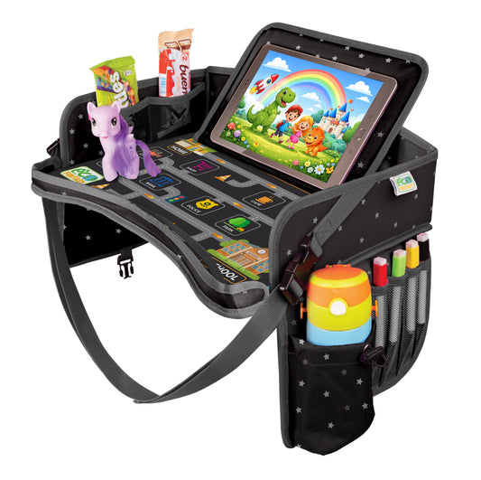 ECOFANTASY Car Seat Travel Tray for Toddlers (Premium Black)